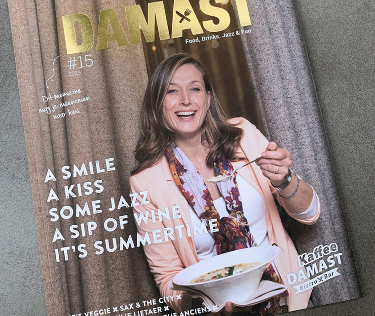 KLAVEREN HAAS, creatief grafisch Buro, menuzine, Kaffee Damast, Kortrijk, drukwerk, ontwerp